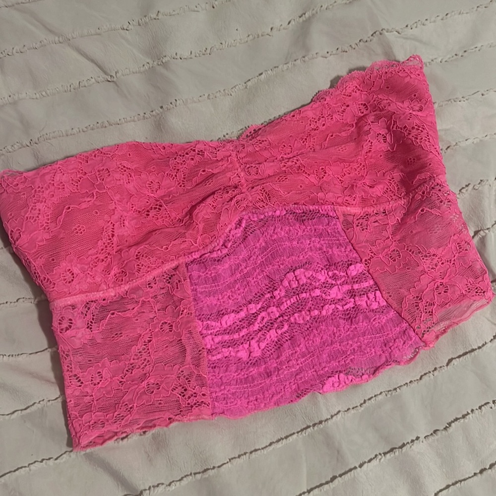 Pink, intimately free by FP bandeau. Lacey w/ support for the girls. S. #barbie